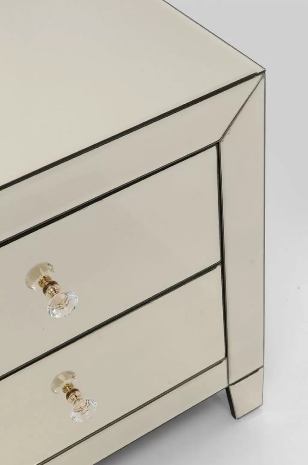 Table de Chevet Élégante avec 2 Tiroirs - Collection Luxury Pearl par KARE Design, Commode Compacte pour Chambre Moderne