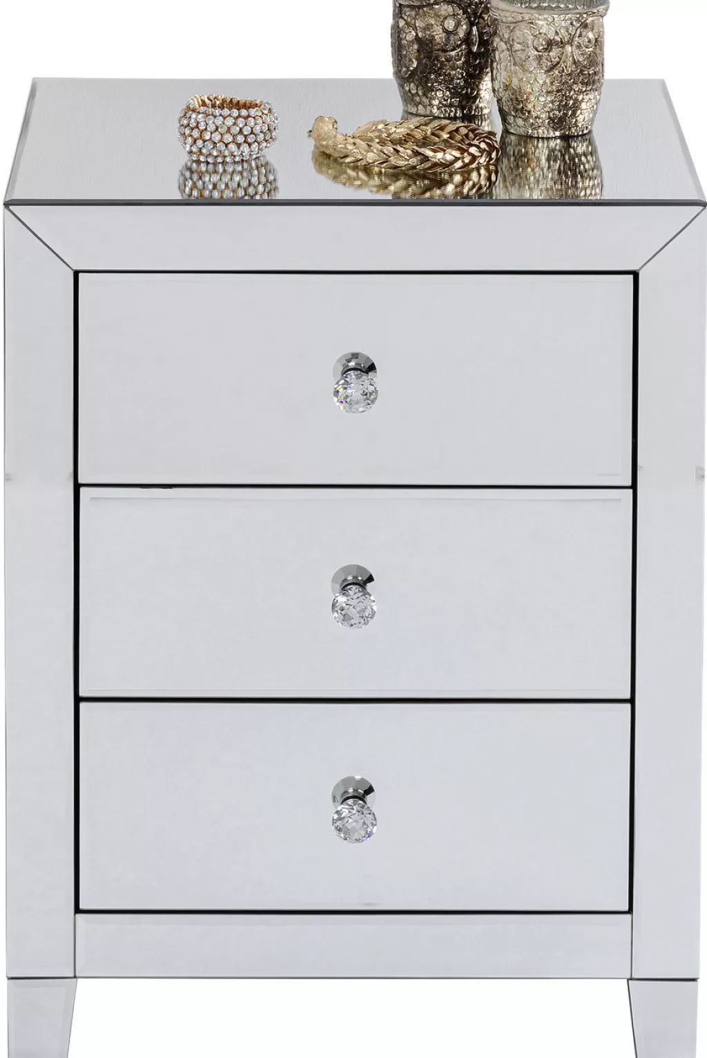 Commode de Chevet Design Scandinave avec 3 Tiroirs - Table de Nuit Élégante en Bois Massif par KARE, Solution de Rangement Charme Nordique pour Chambre Contemporaine