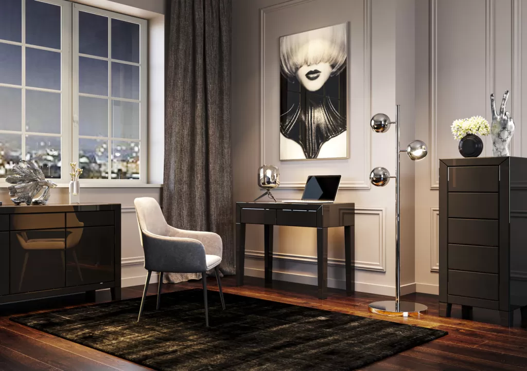 Commode Élégante KARE Design 5 Tiroirs - Meuble de Rangement Haut avec Mécanisme Push Gris Anthracite 

Design Luxe avec Tiroirs Coulissants Silencieux - Commode Fonctionnelle pour Chambre et Entrée 

Meuble de Stockage Haut de Gamme - Finition Résistante aux Rayures en Gris Sophistiqué