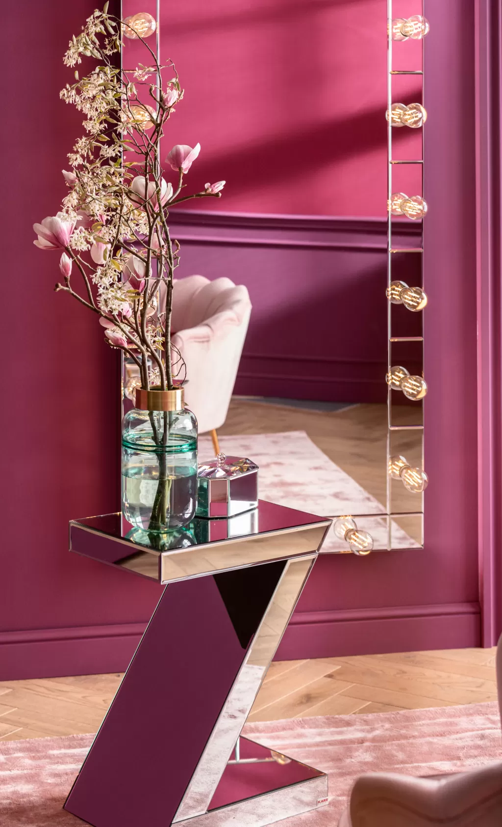 Miroir de sol design cosmétique élégant - KARE - Dimensions 80x160 cm pour espace dressing/salle de bain