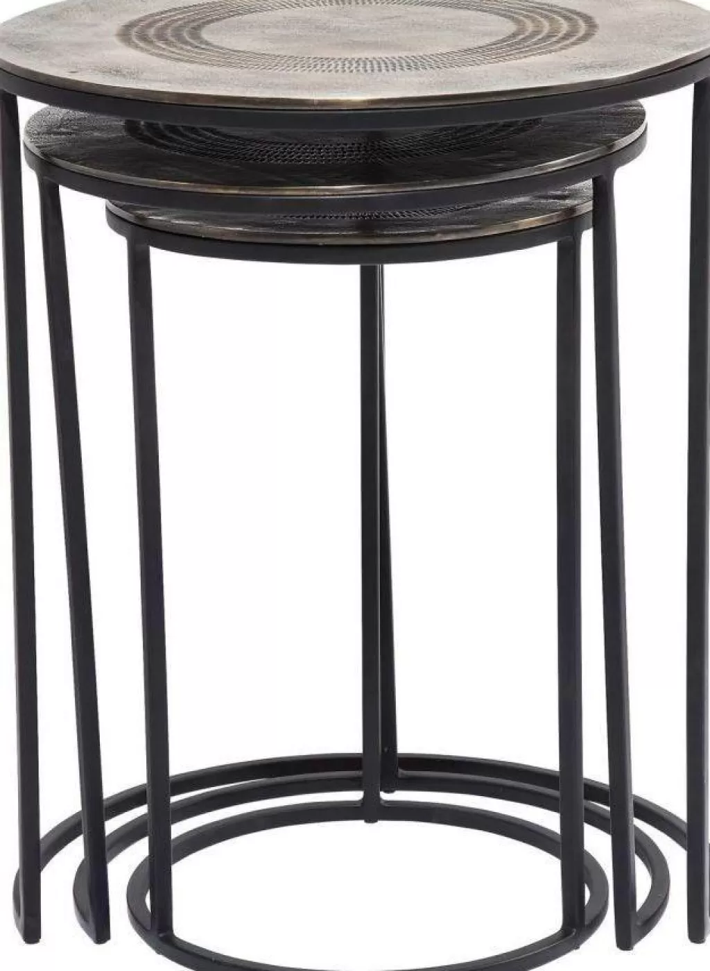 Lot de 3 tables basses décoratives Marrakesh - Diamètre 48 cm - Collection bohème chic KARE Design