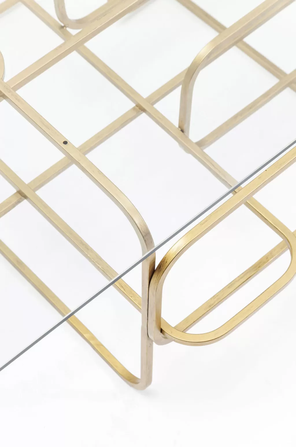Table Basse Design Meander Doré - Modèle Élégant 140x80 cm par KARE, Idéale pour Salon Contemporain
