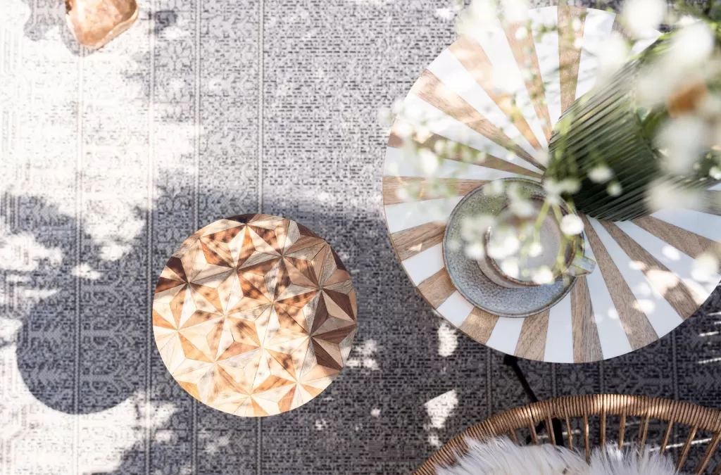 KARE Design - Tapis Médaillon résistant pour Extérieur 160x230 cm - Idéal terrasse & balcon