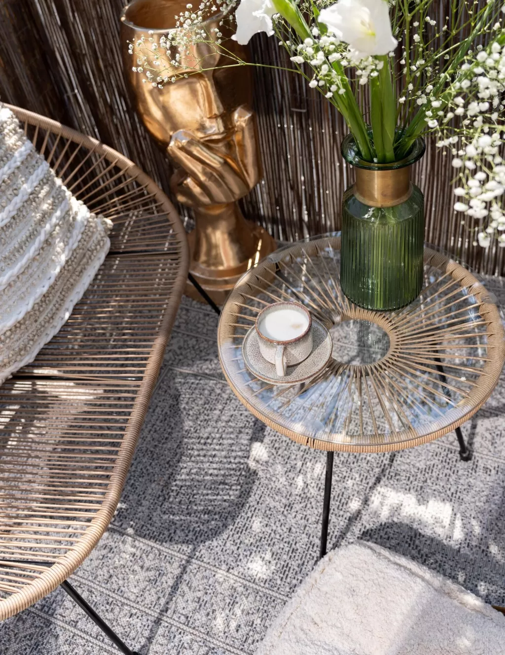 KARE Design - Tapis Médaillon résistant pour Extérieur 160x230 cm - Idéal terrasse & balcon
