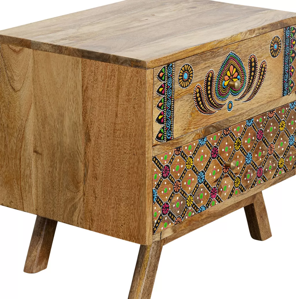 Table de Chevet Menorca en Manguier Massif - Design Scandinave Moderne 46x50cm par KARE Collection 

(Version élégante avec dimensions inversées 