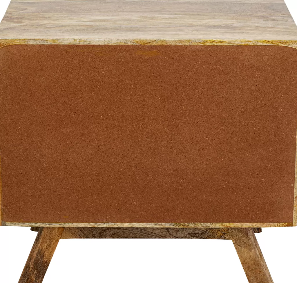 Table de Chevet Menorca en Manguier Massif - Design Scandinave Moderne 46x50cm par KARE Collection 

(Version élégante avec dimensions inversées 