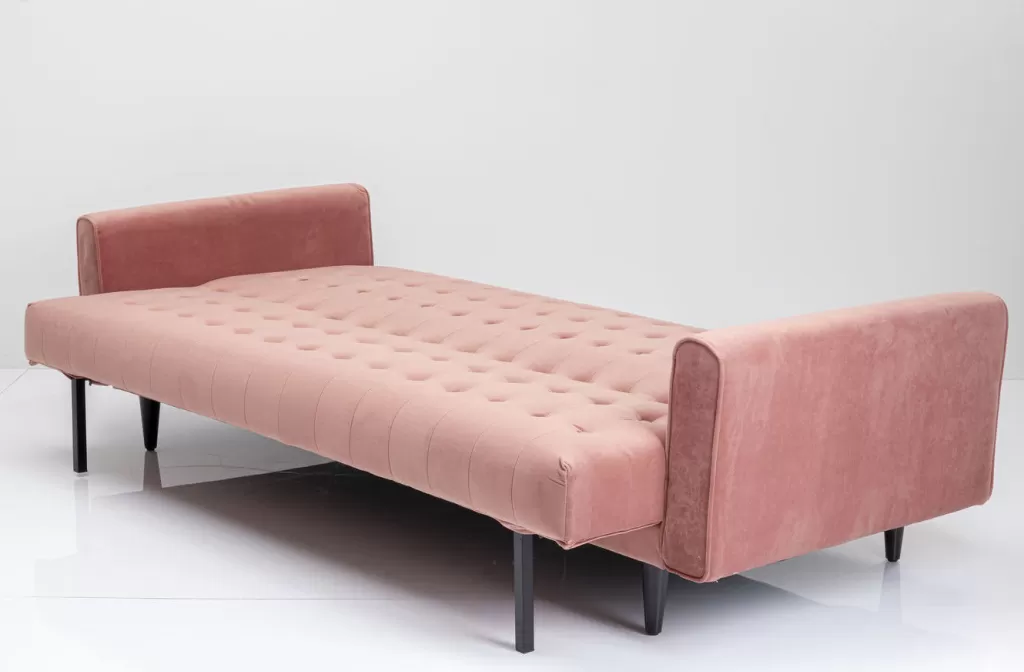 Canapé design contemporain Milchbar mauve - KARE Design, 219 cm, tissu velours élégant pour salon moderne