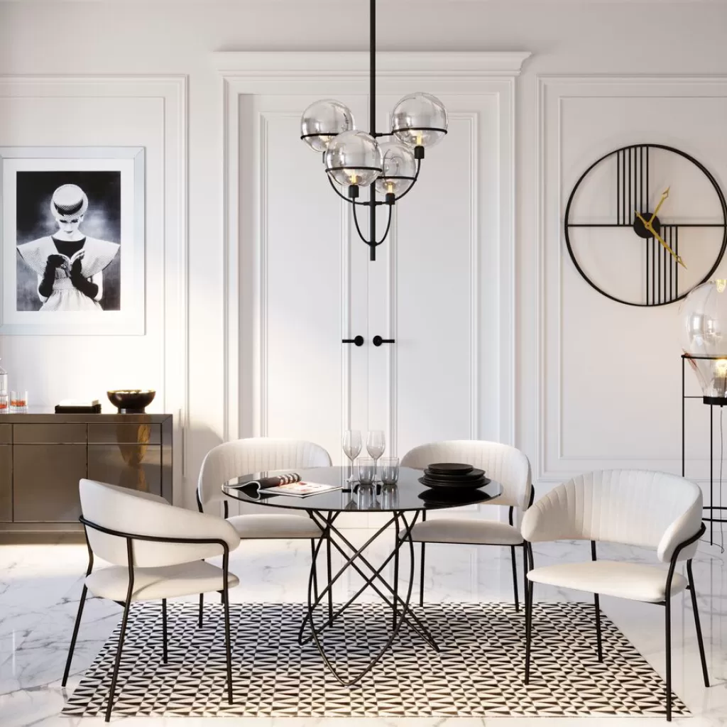 Table basse design Moléculaire par KARE - Noir élégant en 120 cm de diamètre