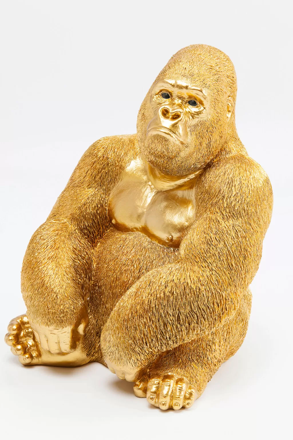 KARE Design - Sculpture Animale Singe Gorille en Doré, Décorative, Taille Moyenne 39 cm - Idée Cadeau Élégante pour Intérieur