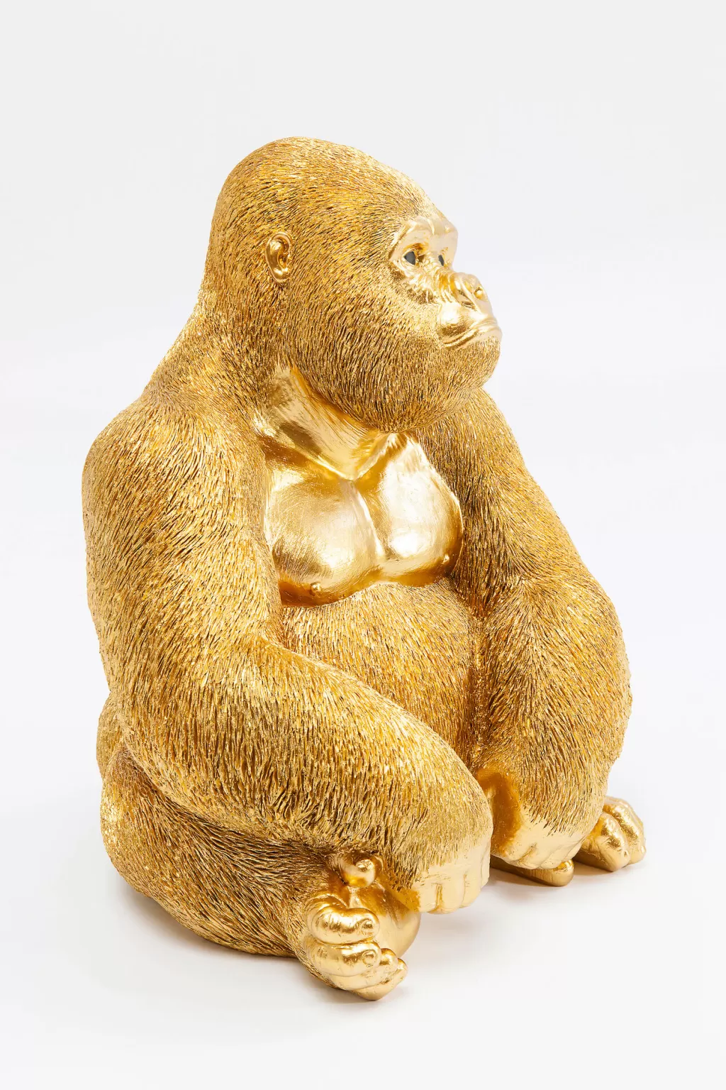 KARE Design - Sculpture Animale Singe Gorille en Doré, Décorative, Taille Moyenne 39 cm - Idée Cadeau Élégante pour Intérieur