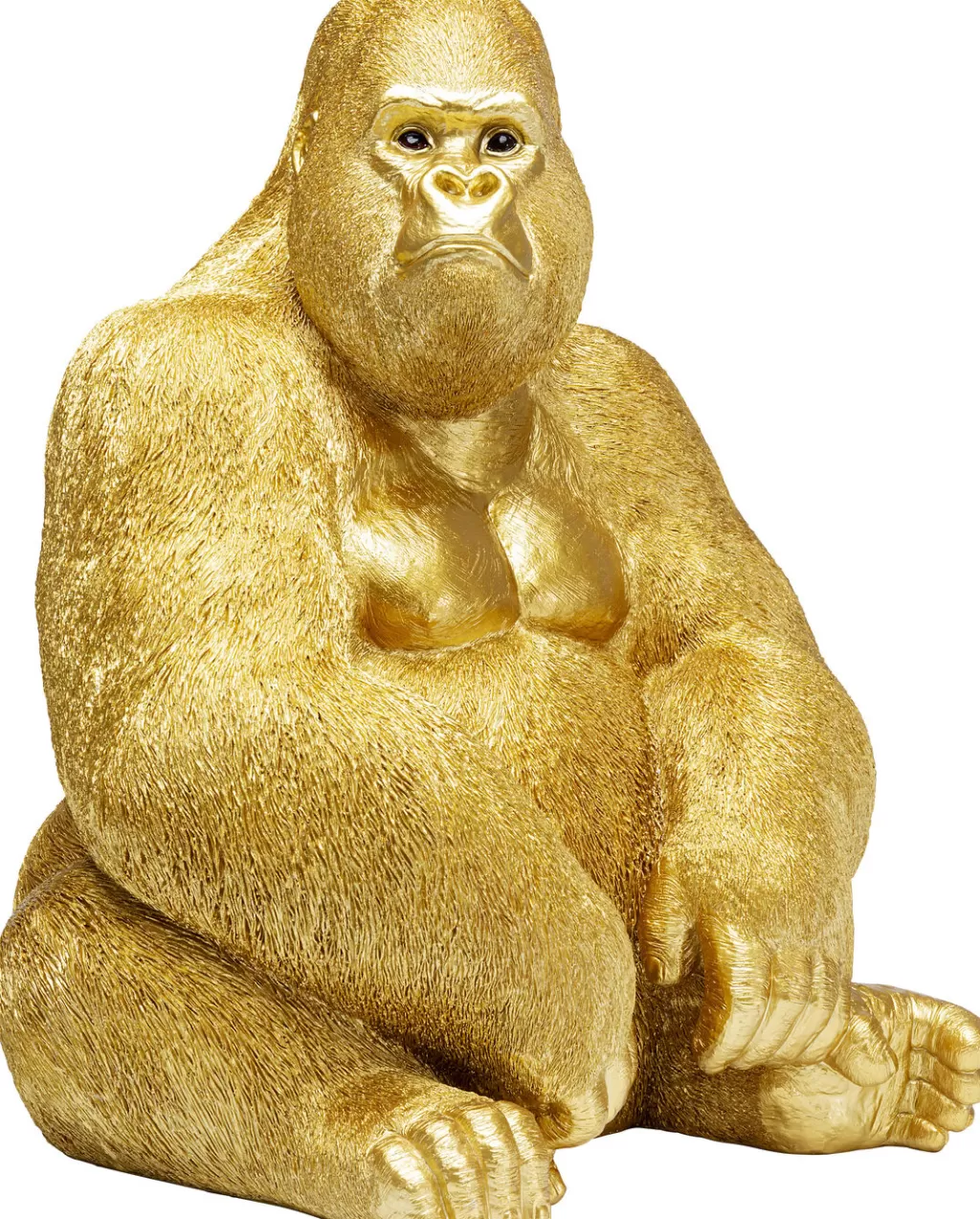 Figurine Décorative XL Singe Gorille en Or Doré – Design Moderne par KARE, 76 cm