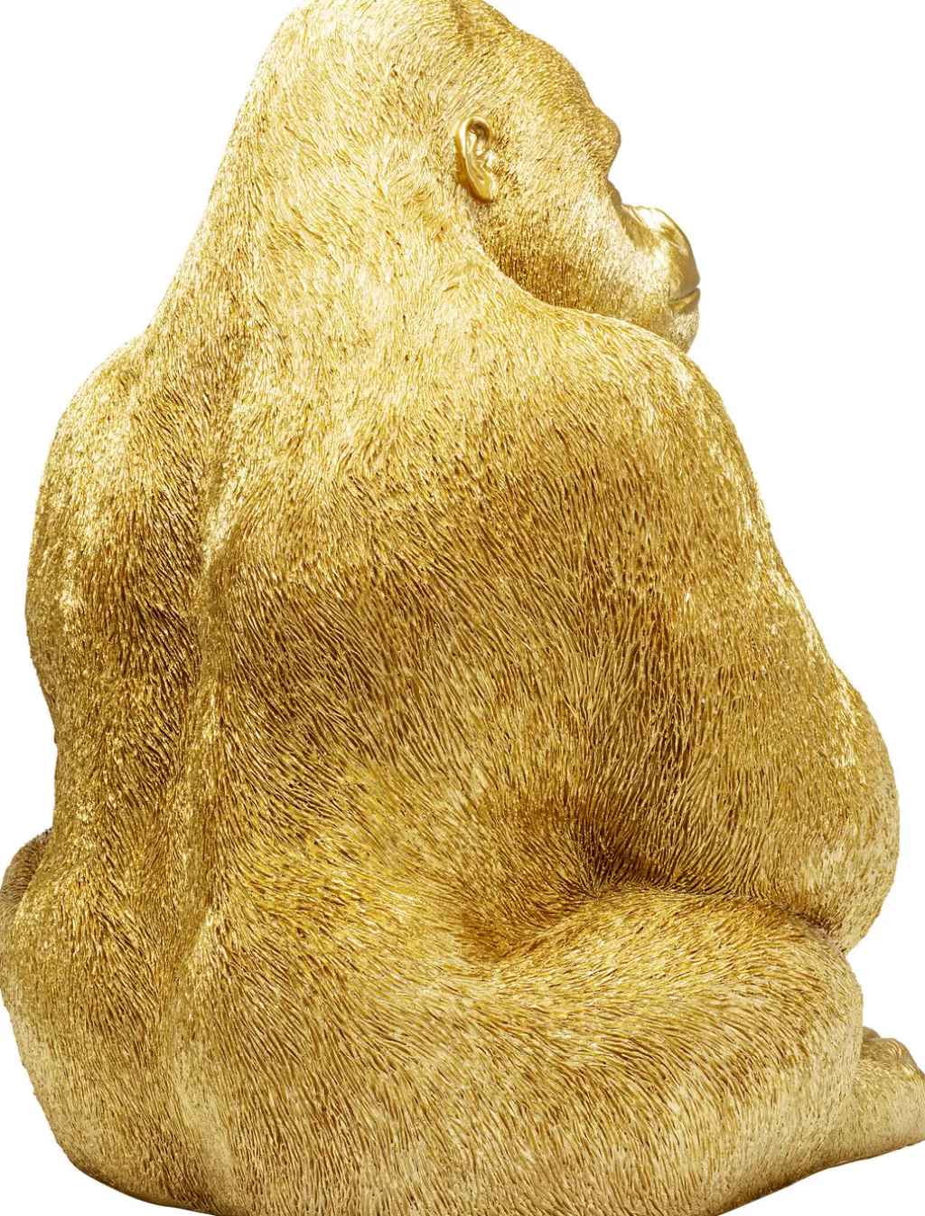 Figurine Décorative XL Singe Gorille en Or Doré – Design Moderne par KARE, 76 cm