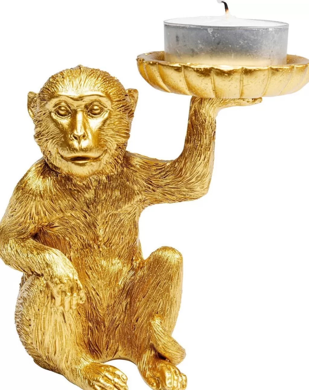 Bougeoir design original Singe pour bougies chauffe-plat - Décoration zen en céramique 11 cm - KARE Design