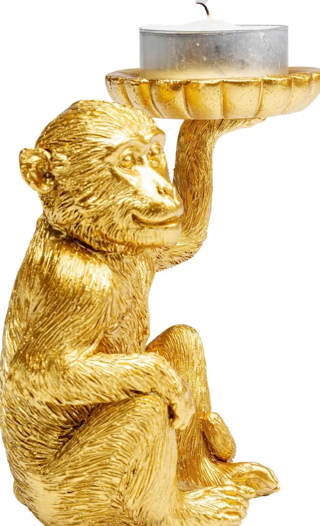 Bougeoir design original Singe pour bougies chauffe-plat - Décoration zen en céramique 11 cm - KARE Design