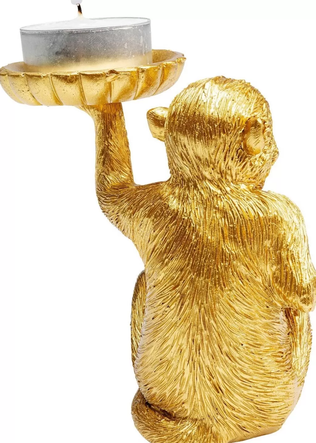 Bougeoir design original Singe pour bougies chauffe-plat - Décoration zen en céramique 11 cm - KARE Design