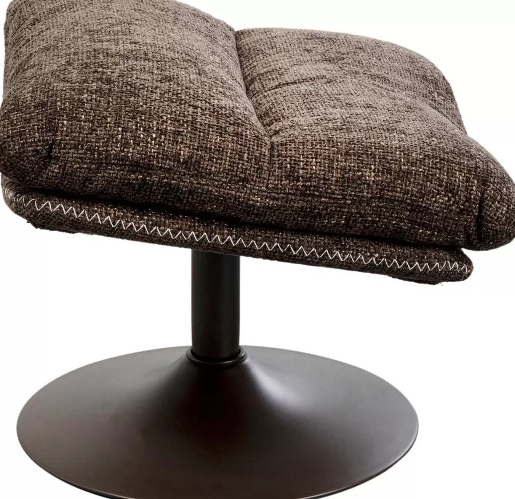 Fauteuil design pivotant KARE Design Montréal – Modèle Rahi en tissu brun velouté (confort ergonomique, style contemporain)