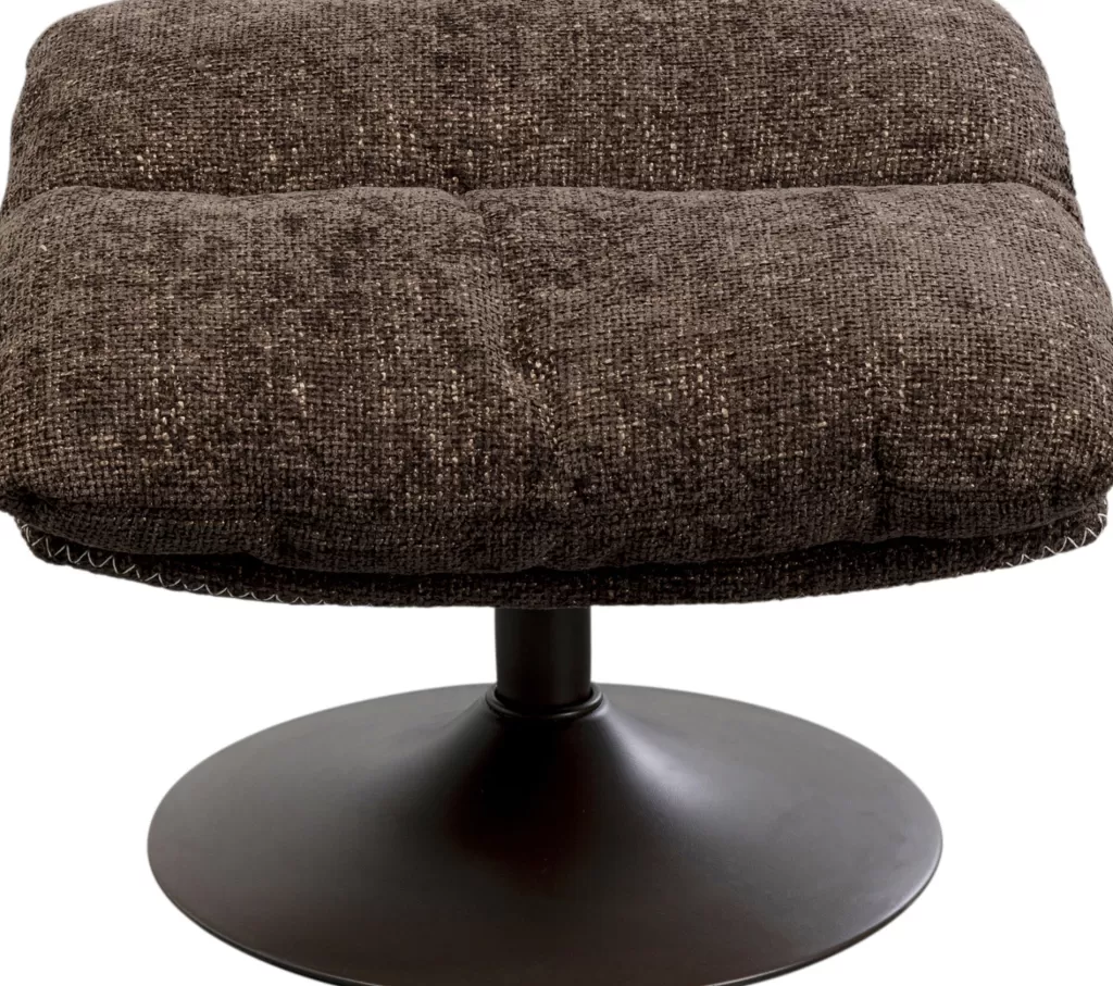 Fauteuil design pivotant KARE Design Montréal – Modèle Rahi en tissu brun velouté (confort ergonomique, style contemporain)