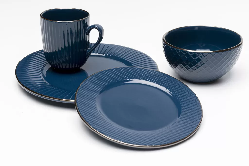 Assiette design contemporain Muse Bleu Cobalt - Création KARE pour dresser une table moderne (20 cm de diamètre)