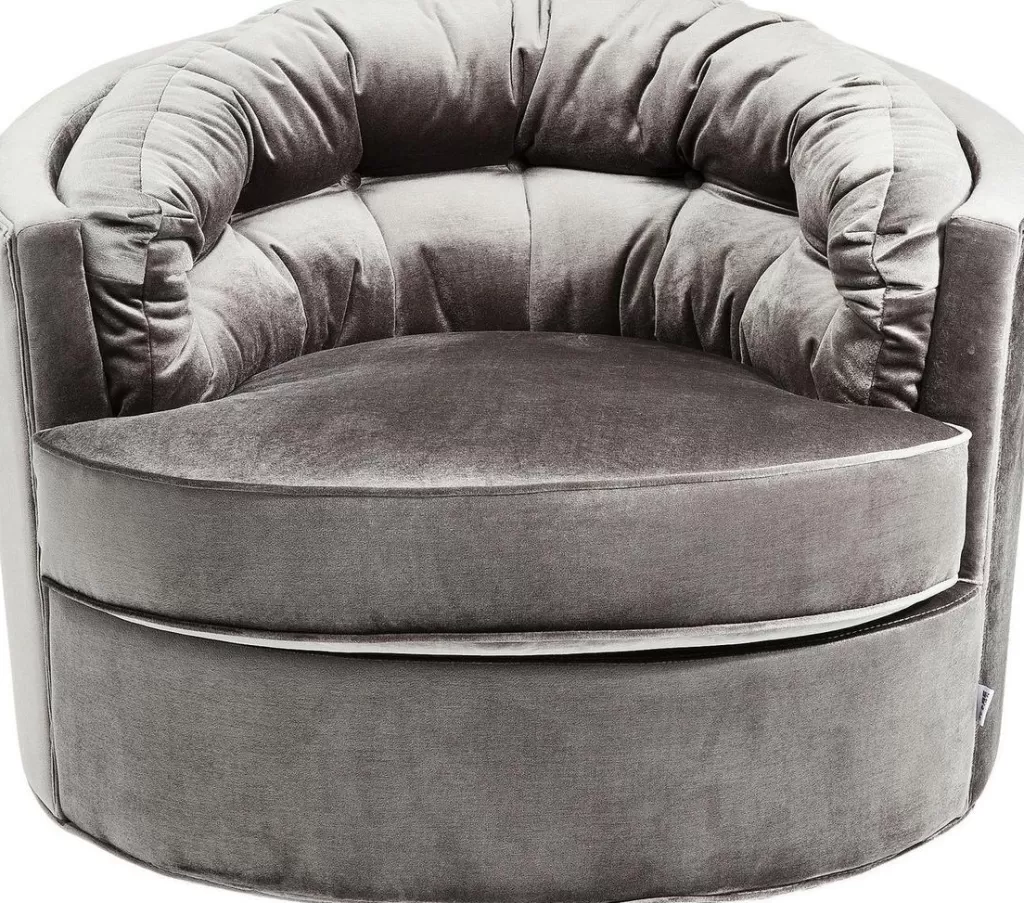 Fauteuil pivotant design Music Hall - Gris anthracite texturé | KARE Design, intempérelle élégance scandinave pour votre salon