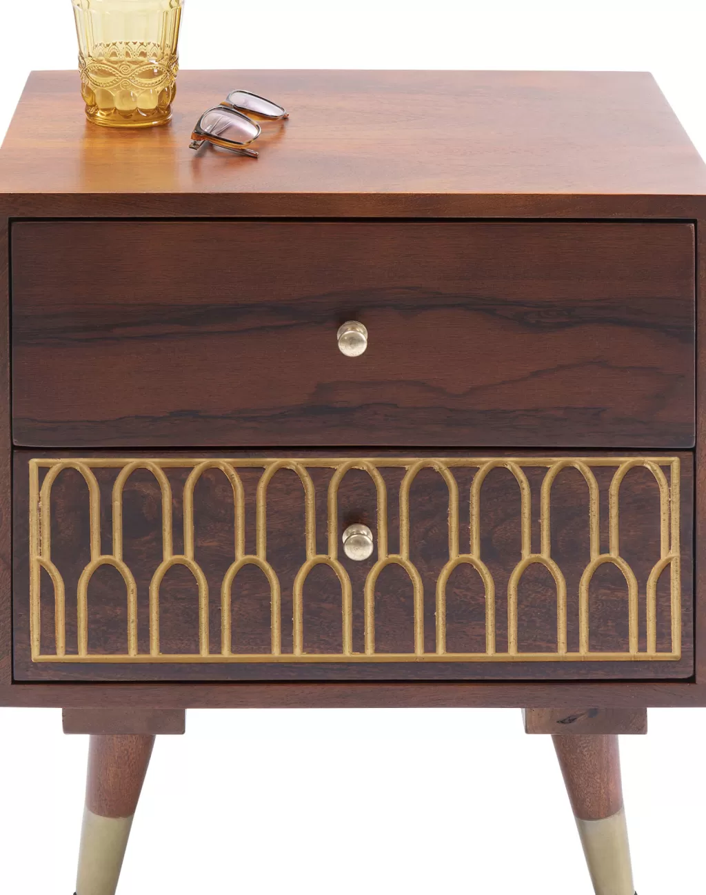 KARE Design - Commode de Chevet Muskat Compacte, Table de Nuit Élégante avec Rangement Astucieux