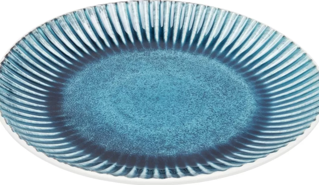 Assiette de design scandinave Mustique - Plateau moderne à bordure texturée - Diamètre 29 cm pour service élégant