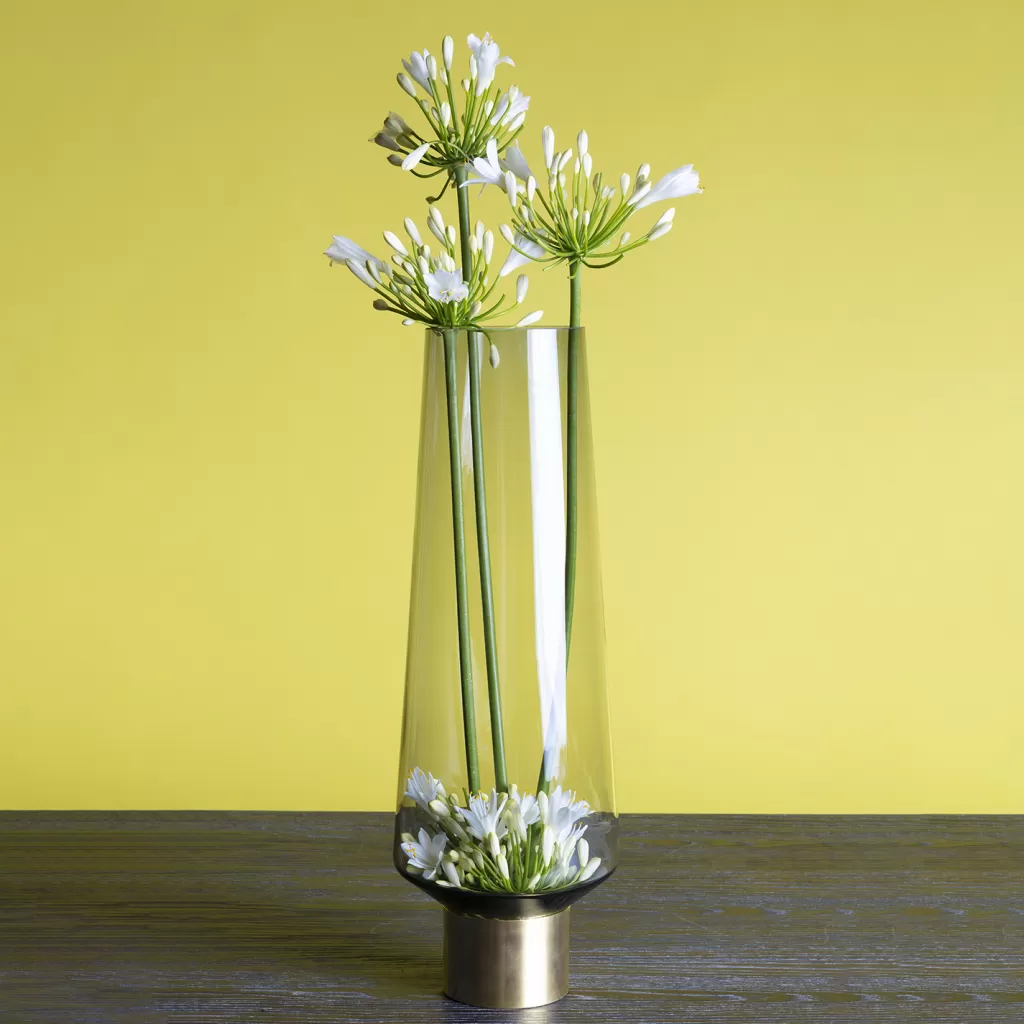 Vase décoratif moderne Noble Ring Maljakko gris - Design épuré par KARE, 40 cm pour intérieur élégant