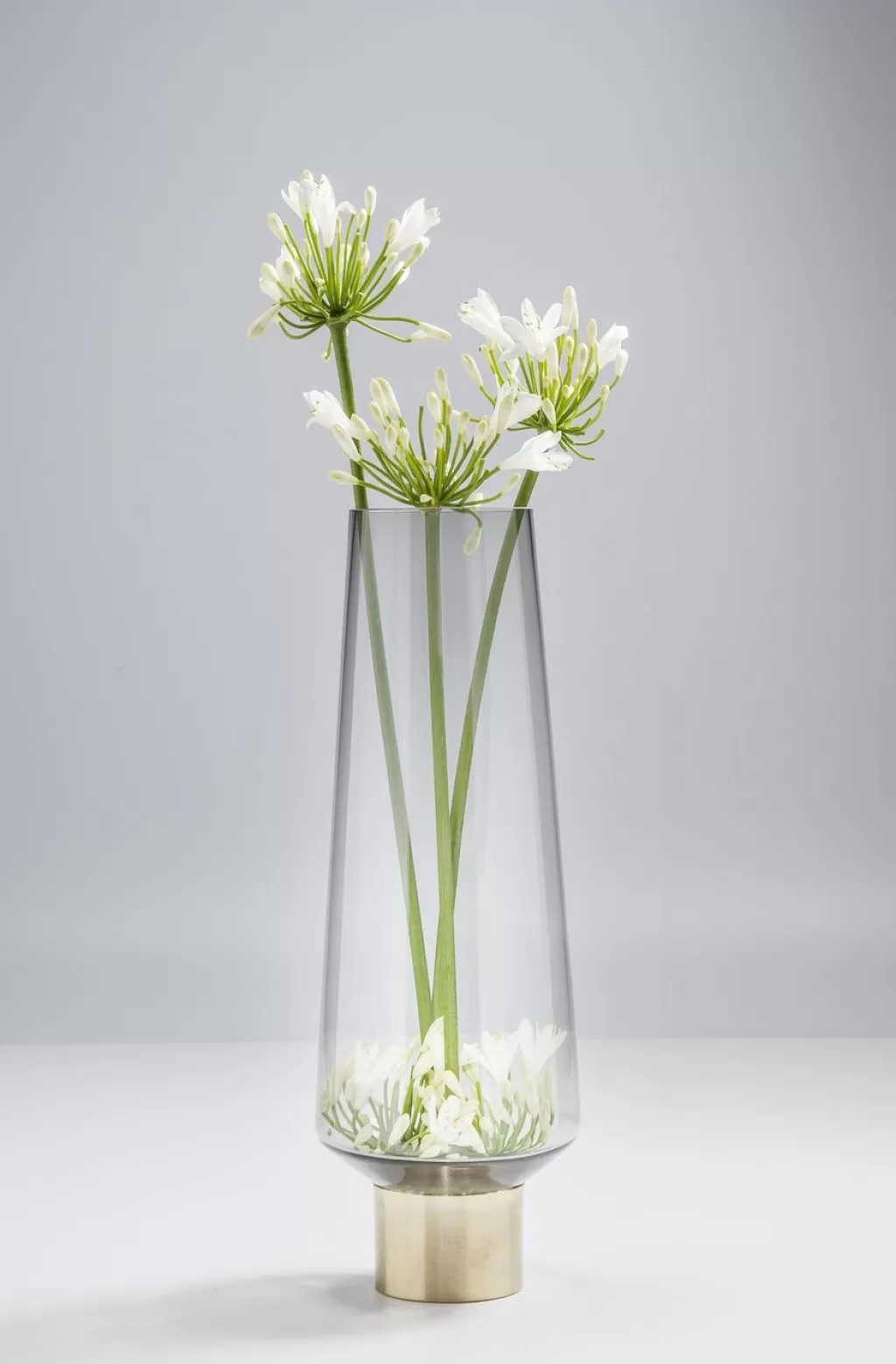 Vase décoratif moderne Noble Ring Maljakko gris - Design épuré par KARE, 40 cm pour intérieur élégant