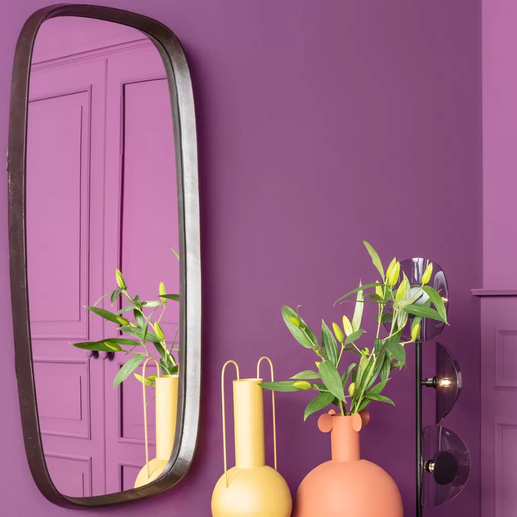 Miroir mural contemporain Noomi - Noir intense, Format large 122x58 cm, Style KARE Design