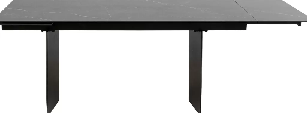 Table à manger extensible Novel - Design moderne en céramique noire 180x90 cm (2 rallonges incluses) - KARE Collection Premium