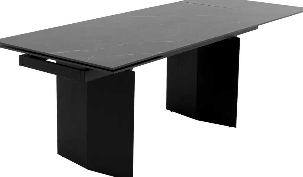 Table à manger extensible Novel - Design moderne en céramique noire 180x90 cm (2 rallonges incluses) - KARE Collection Premium
