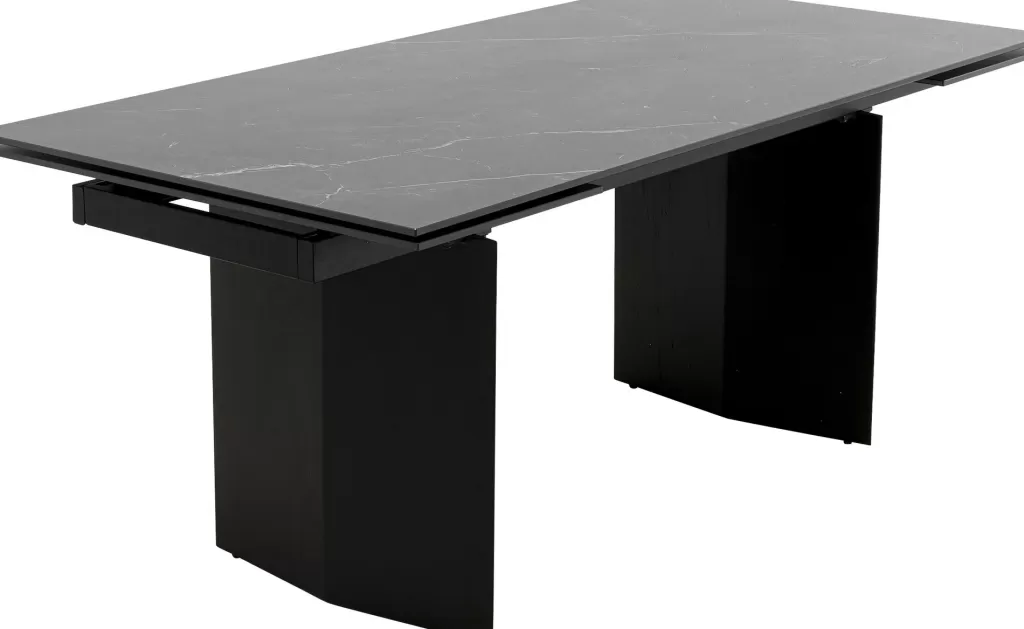 Table à manger extensible Novel - Design moderne en céramique noire 180x90 cm (2 rallonges incluses) - KARE Collection Premium