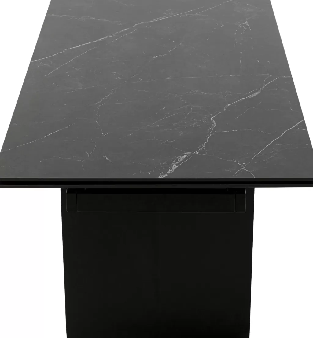 Table à manger extensible Novel - Design moderne en céramique noire 180x90 cm (2 rallonges incluses) - KARE Collection Premium