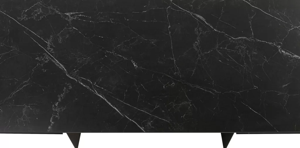 Table à manger extensible Novel - Design moderne en céramique noire 180x90 cm (2 rallonges incluses) - KARE Collection Premium