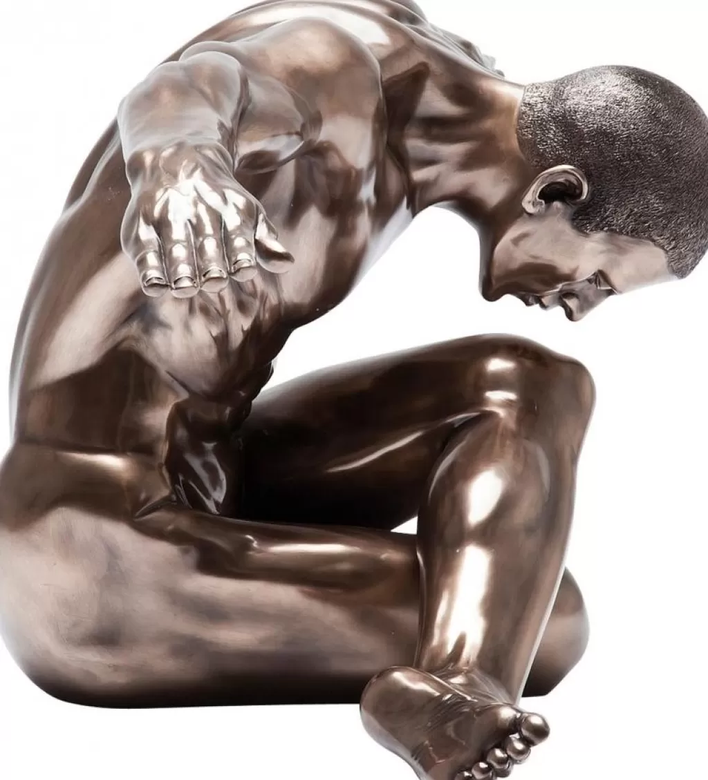 Sculpture Contemporaine d'un Homme Nu en Révérence – Objet Décoratif Design 137cm par KARE