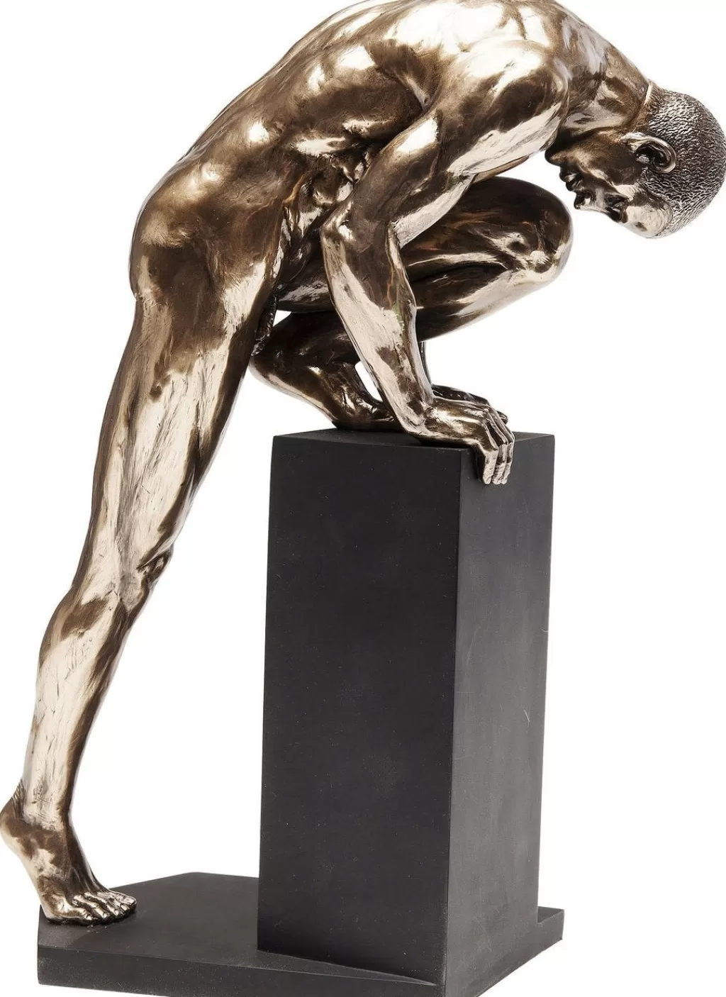 Statue Décorative Homme Nu en Bronze - Figurine Artistique KARE Design 35cm pour Décoration d'Intérieur