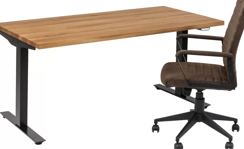 Bureau Design Moderne Jackie en Chêne Noir - Plateau 160x80 cm - KARE Design pour Espace de Travail Élégant