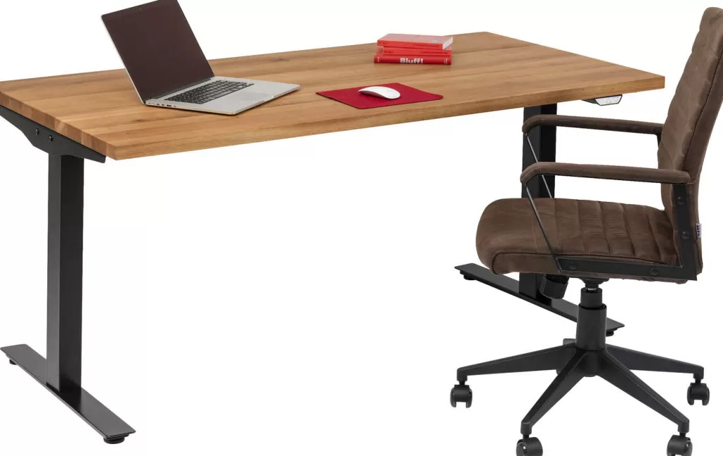 Bureau Design Moderne Jackie en Chêne Noir - Plateau 160x80 cm - KARE Design pour Espace de Travail Élégant