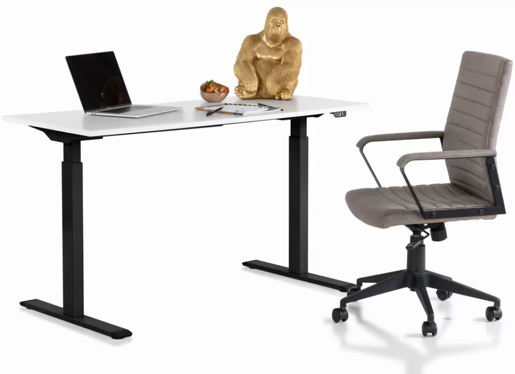 Bureau design moderne KARE Office Smart - Noir et blanc, Dimensions 140x70 cm pour espace de travail élégant