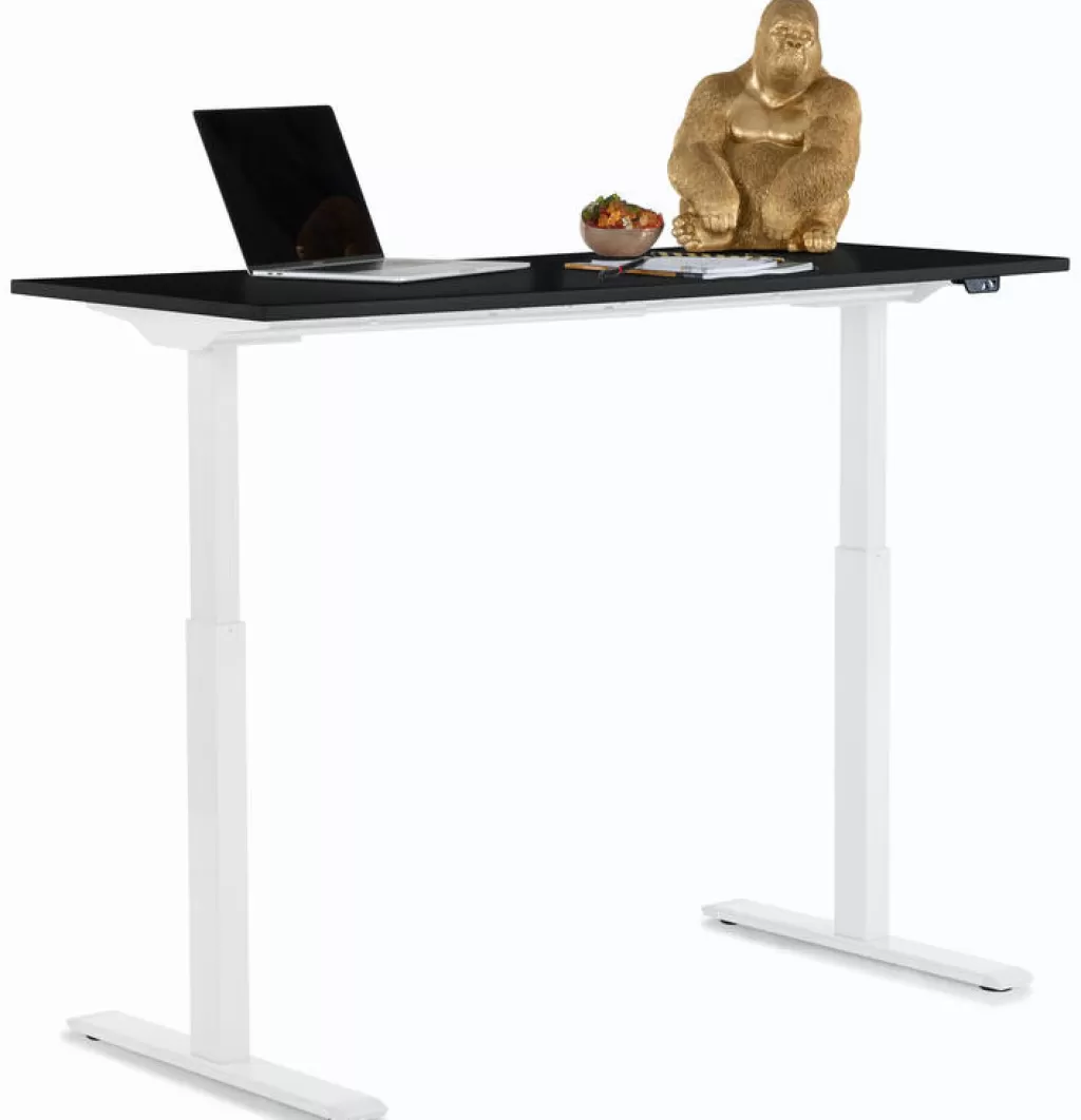 Bureau design moderne Smart Office - KARE Design, modèle bicolore blanc/noir, dimensions 140 x 70 cm