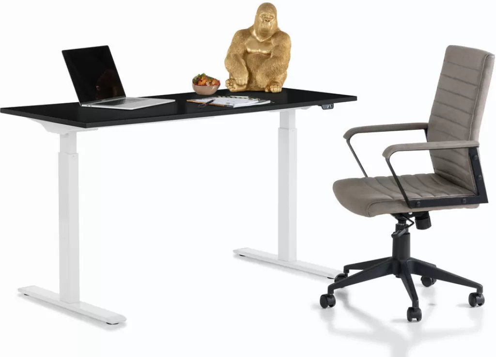Bureau design moderne Smart Office - KARE Design, modèle bicolore blanc/noir, dimensions 140 x 70 cm