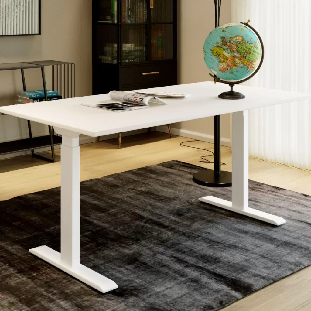 Bureau moderne KARE Design - Blanc élégant, plateau 120x60 cm - Idéal pour espace de travail fonctionnel
