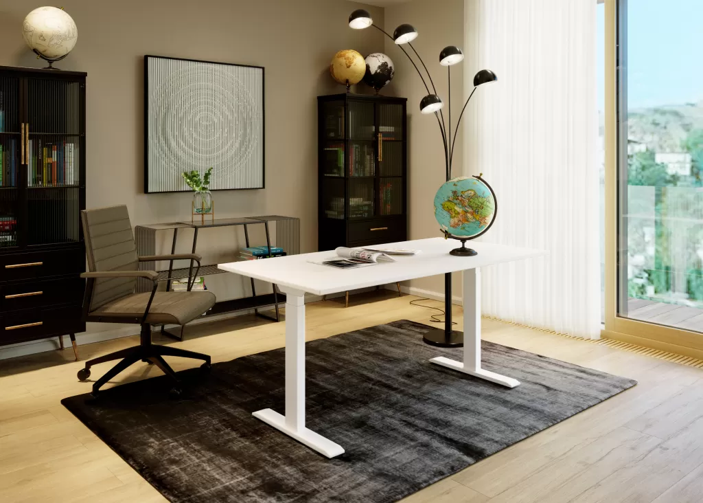 Bureau design moderne KARE - Plateau blanc immaculé 140x70 cm - Solution pratique pour espace de travail ergonomique