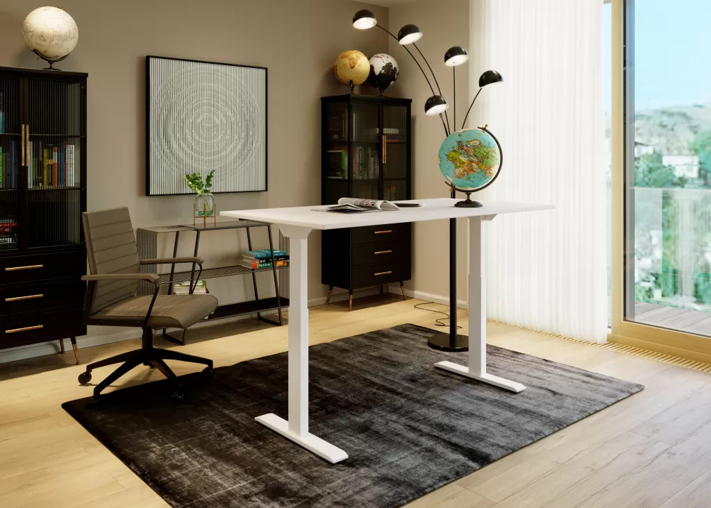 Bureau design moderne KARE - Plateau blanc immaculé 140x70 cm - Solution pratique pour espace de travail ergonomique