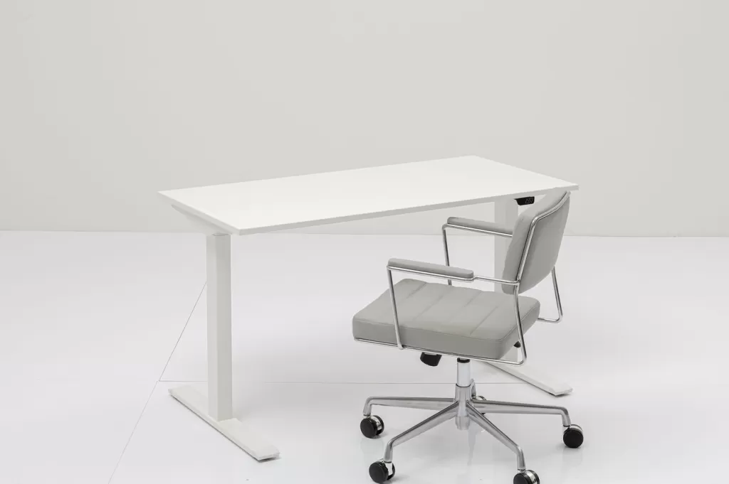 Bureau contemporain en mélaminé blanc KARE Design - Plateau 160x80 cm pour espace de travail épuré