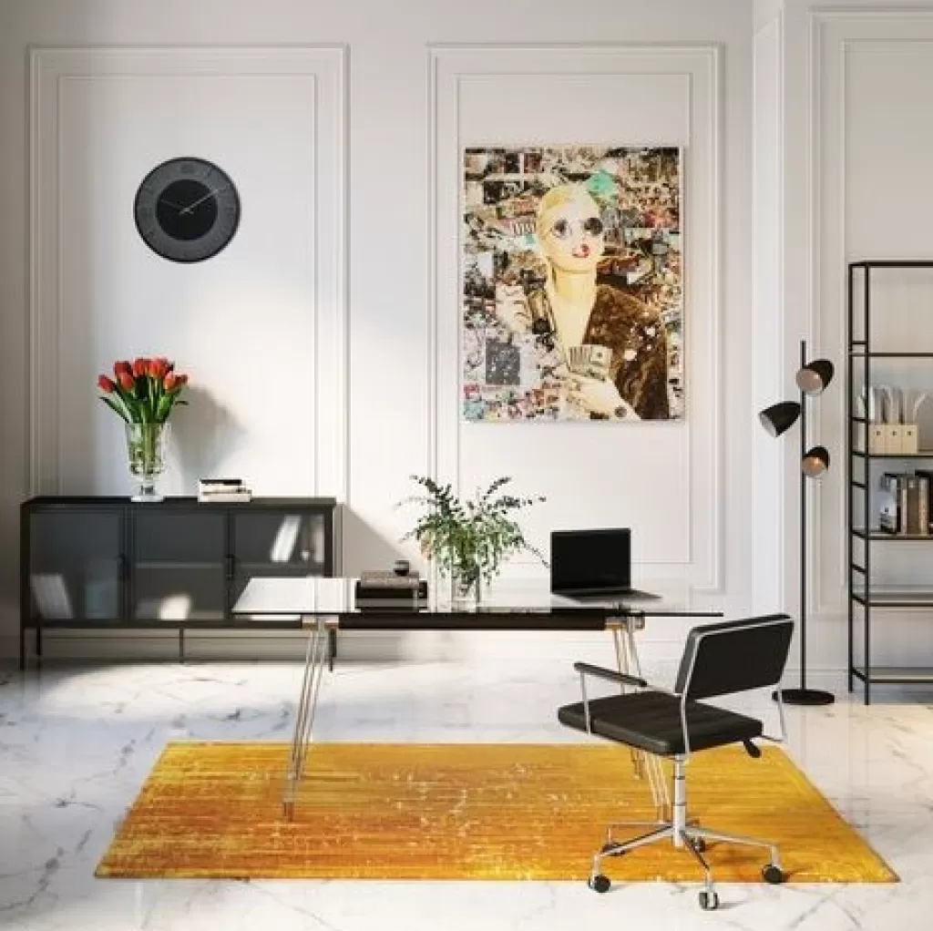 Bureau design KARE Collection Officia - Plateau de travail ergonomique en bois massif, style épuré pour espace professionnel