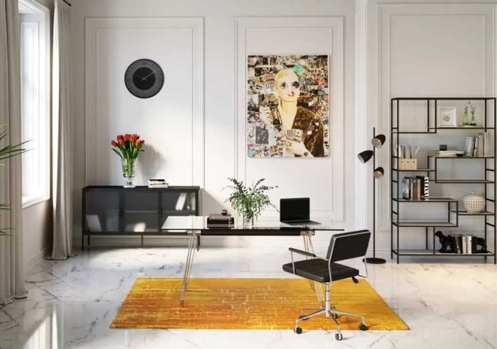 Bureau design KARE Collection Officia - Plateau de travail ergonomique en bois massif, style épuré pour espace professionnel