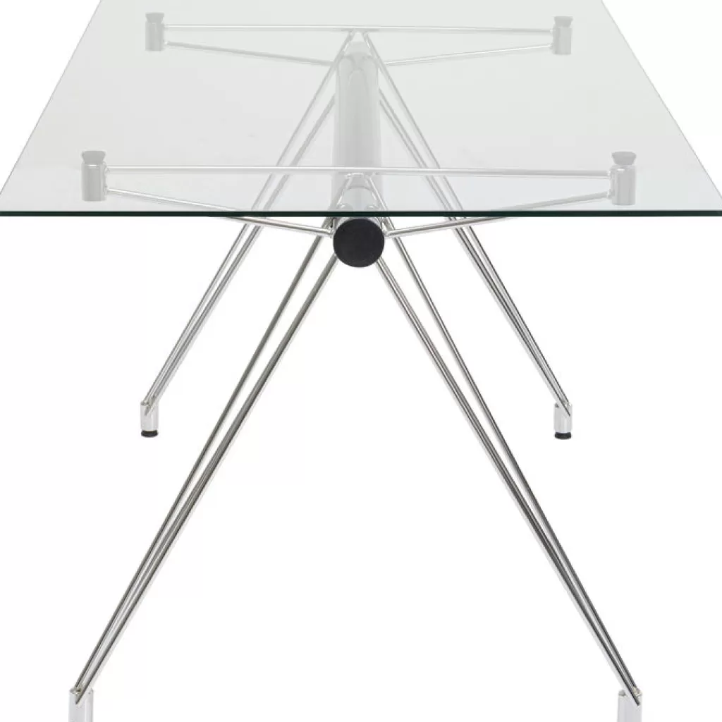Bureau Moderne KARE Design - Plateau en Verre Trempé 160x80 cm, Bureau Élégant pour Espace Professionnel ou Domicile, Design Contemporain avec Surface Durable, Idéal pour un Espace de Travail Élégant