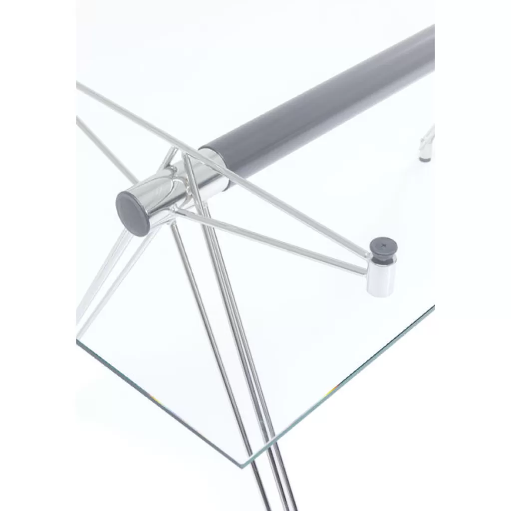 Bureau Moderne KARE Design - Plateau en Verre Trempé 160x80 cm, Bureau Élégant pour Espace Professionnel ou Domicile, Design Contemporain avec Surface Durable, Idéal pour un Espace de Travail Élégant