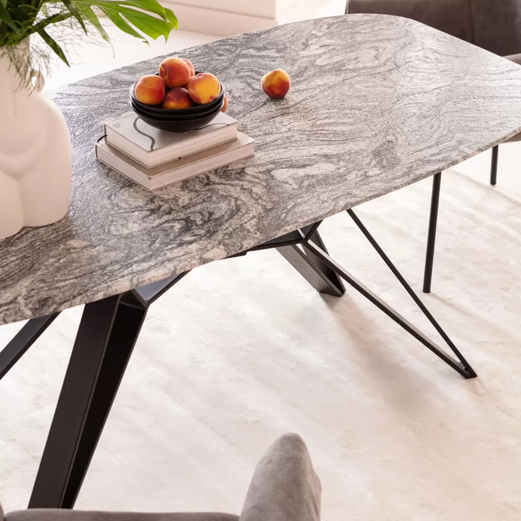 Table design Okinawa par KARE - Plateau en granit poli 200 x 90 cm - Élégance moderne pour votre intérieur
