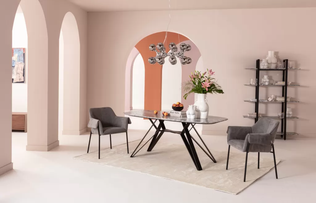 Table design Okinawa par KARE - Plateau en granit poli 200 x 90 cm - Élégance moderne pour votre intérieur